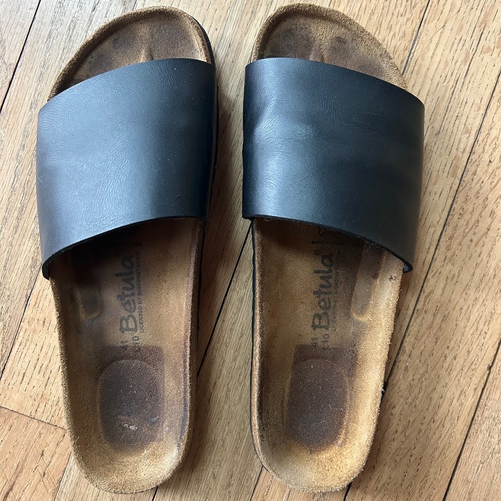 Womens Size 41 Birkenstock Betula Reggae Slide Black Birkoflor Sandals Open Toe